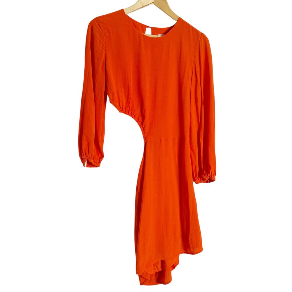 Ba&sh Bonica Orange Cut Out Long Sleeve Mini Dress Size XS
